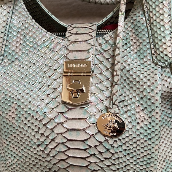 BRAHMIN Elise Opal green Seville collection croc embossed leather bag - Picture 3 of 15